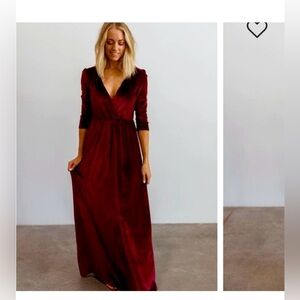 Baltic Born Sofia Velvet Maxi Dress Burgundy